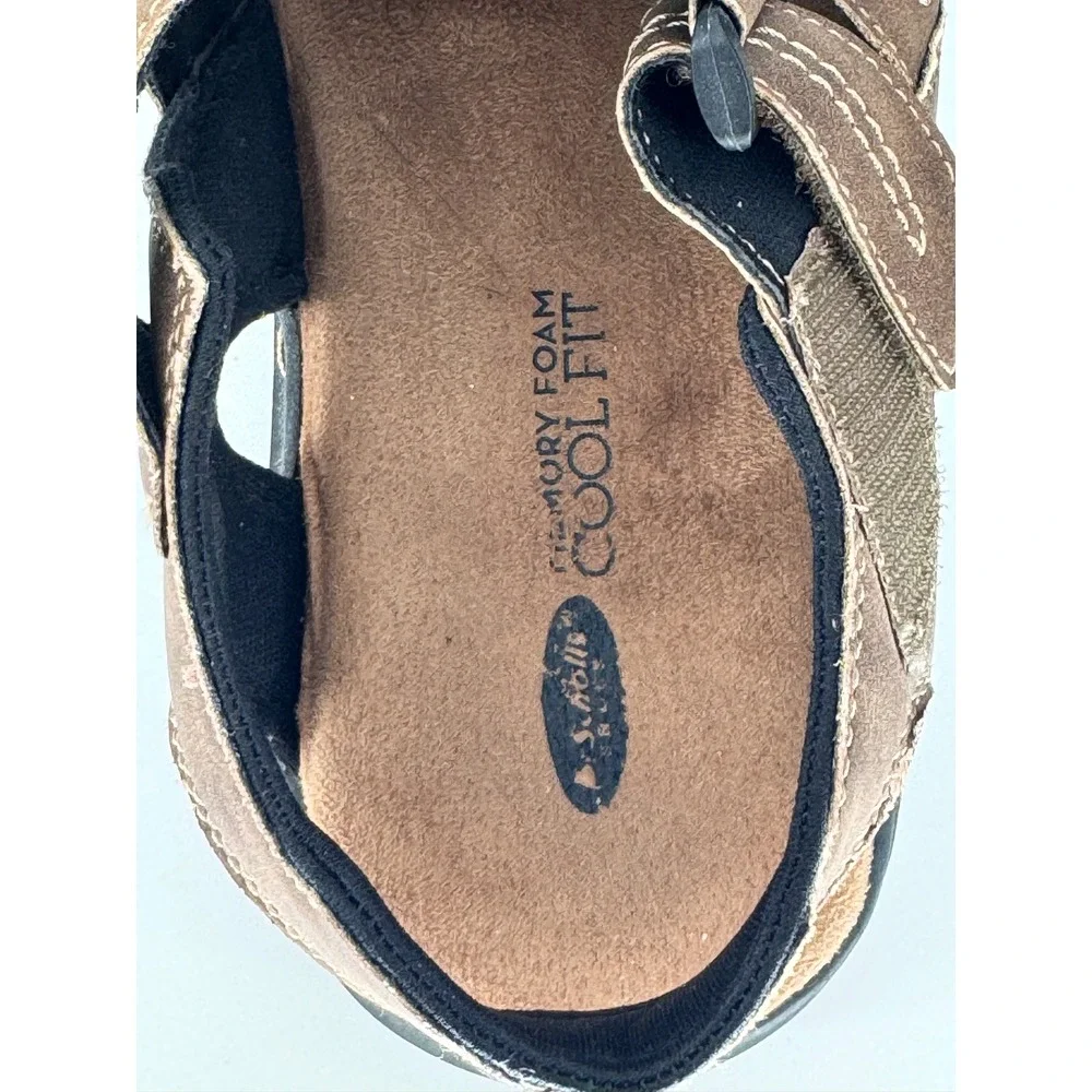 Dr Scholls Fisherman Sandals‎ Mens 11 Brown Memory Foam Comfort Like New